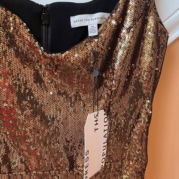 Striking NWT sequin sweetheart neckline Sz Med Anthropologie fully lined dress - Picture 7 of 14